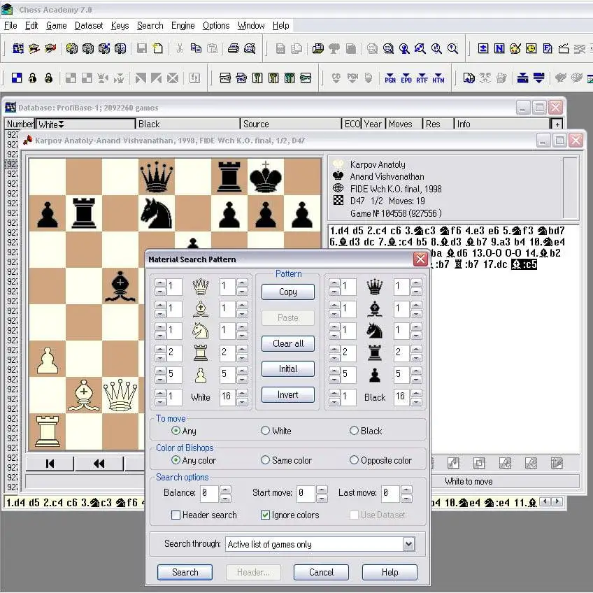 Suche nach Materialverteilungen in der Datenbank