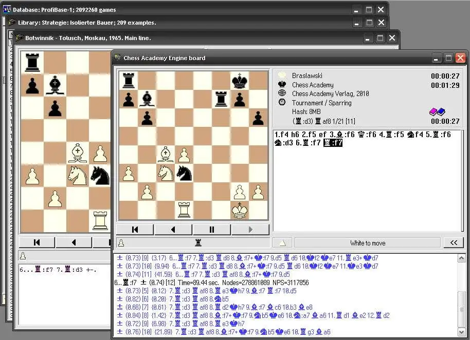 Spielen gegen Schachengine im Spielprogramm