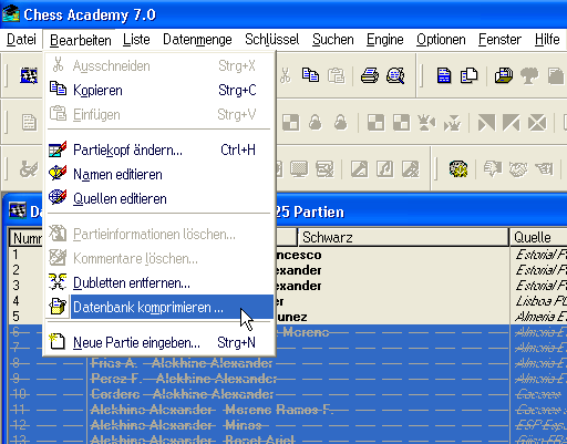 chessacademy datenbanken packen