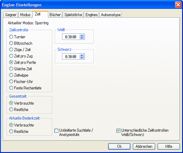 chessacademy engine zeiteinstellungen zeit pro partie