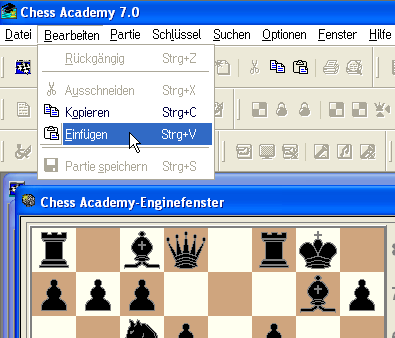 chessacademy menu einfuegen